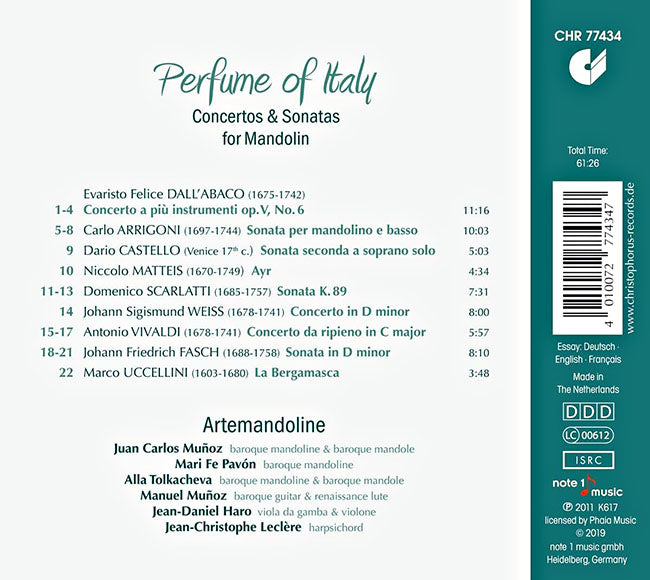 【CD】アルテマンドリン〈イタリアの香水〜マンドリンのための協奏曲&ソナタ集〉