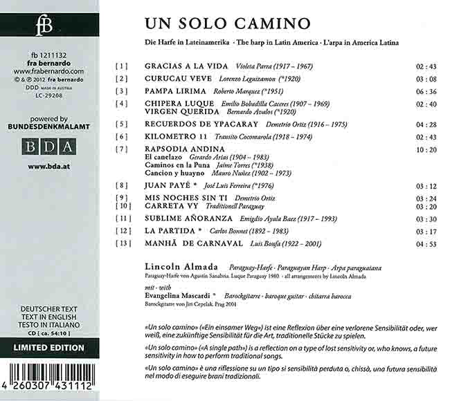 【CD】〈ウン・ソロ・カミーノ〜ラテン・アメリカのハープ音楽〉
