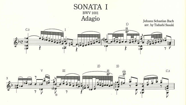 【楽譜】バッハ:ギターのための無伴奏ヴァイオリン・ソナタとパルティータ全曲集/佐々木 忠・編