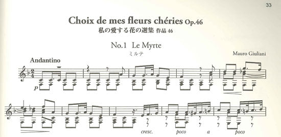 【楽譜】ジュリアーニ:ギターソロのためのジュリアナーテOp.148/私の愛する花の選集Op.46
