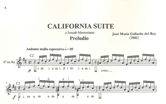 【楽譜】ガジャルド・デル・レイ:カリフォルニア組曲