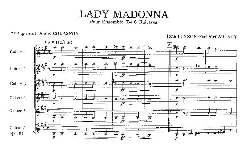 現代ギター | 【楽譜】ビートルズ：レディ・マドンナ（6G