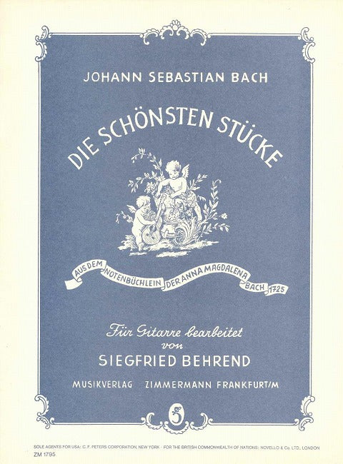 現代ギター | 【楽譜】バッハ：アンナ・マグダレーナ・バッハの音楽帳