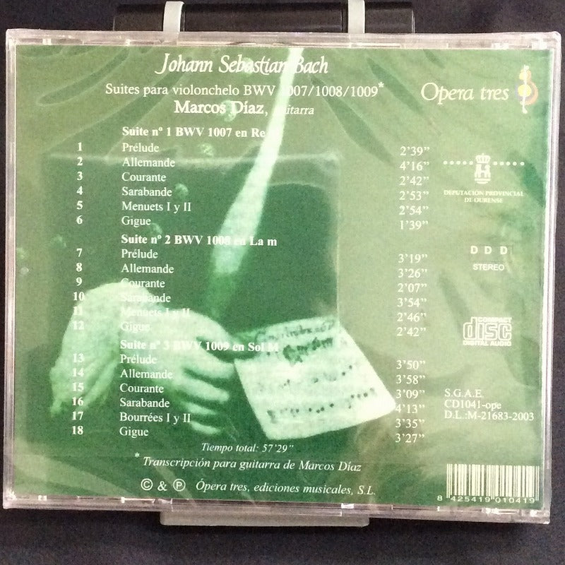 【CD】マルコス・ディアス〈バッハ:無伴奏チェロ組曲Vol.1〉