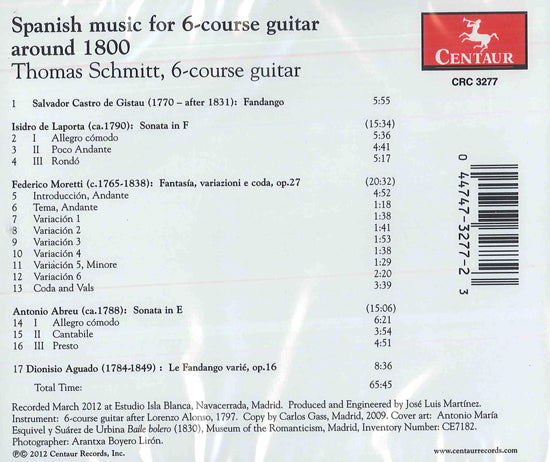 【CD】シュミット(6コースギター)〈6コースギターのためのスペイン音楽集〉
