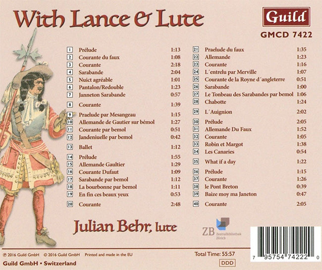 【CD】ベーア(Lt)〈槍とリュートを〜フランスのスイス衛兵隊の音楽〉
