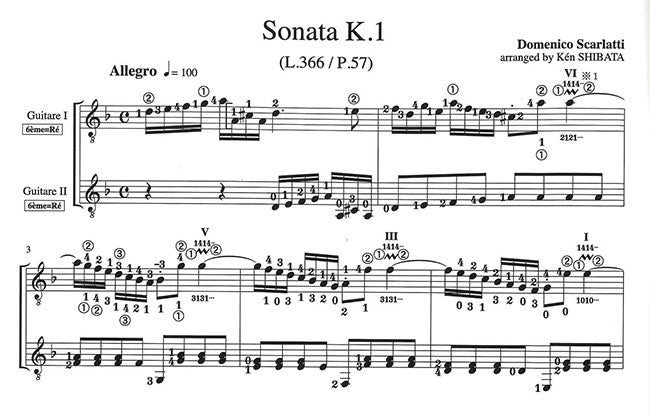 【楽譜】柴田 健:ギターデュオのためのスカルラッティ16のソナタ(2G)