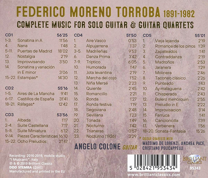【CD】コローネ〈M=トローバ:ギター独奏曲、ギター四重奏曲全集〉(5CD)