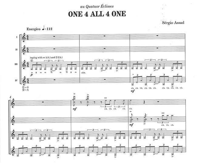 【楽譜】アサド:One 4 All 4 One〜ワン・フォー・オール・フォー・ワン(4G)