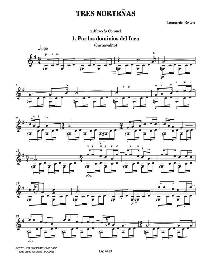 【楽譜】ブラーボ:3つの北の曲