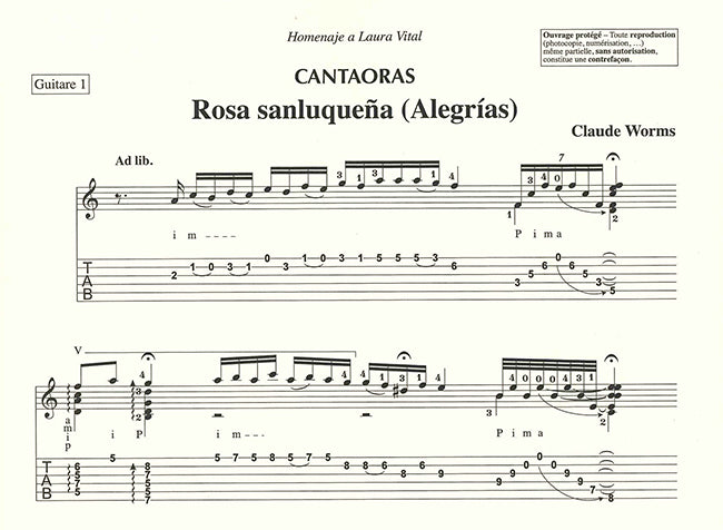 現代ギター | 【楽譜】ウォームス：カンタオーラス〜フラメンコギター