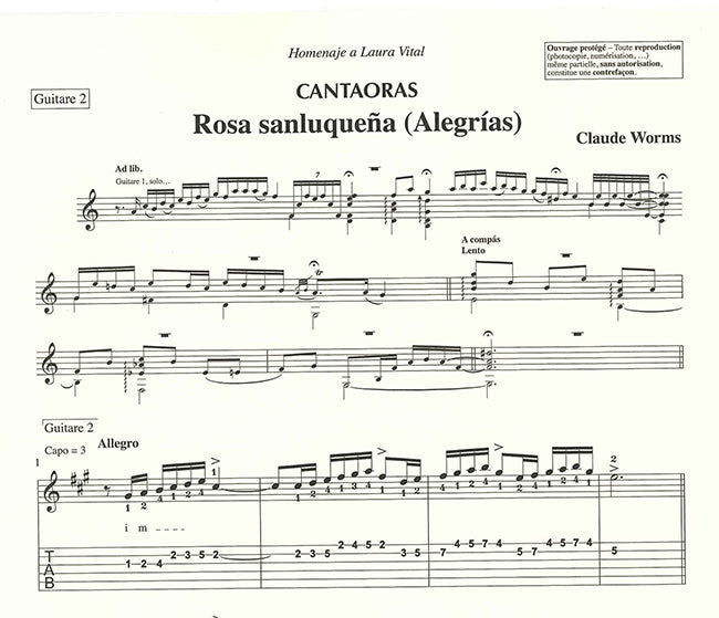 現代ギター | 【楽譜】ウォームス：カンタオーラス〜フラメンコギター