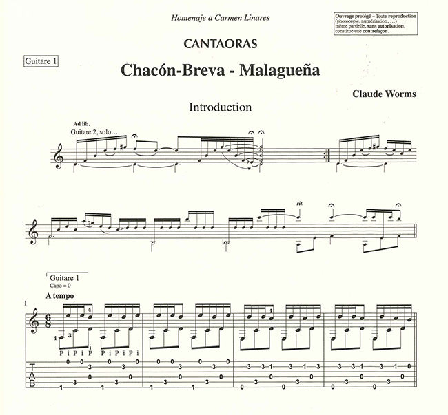 現代ギター | 【楽譜】ウォームス：カンタオーラス〜フラメンコギター