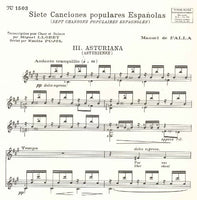 【楽譜】ファリャ：7つのスペイン民謡（歌とギター）より3.アストリアーナ［リョベート編曲プジョール校訂］