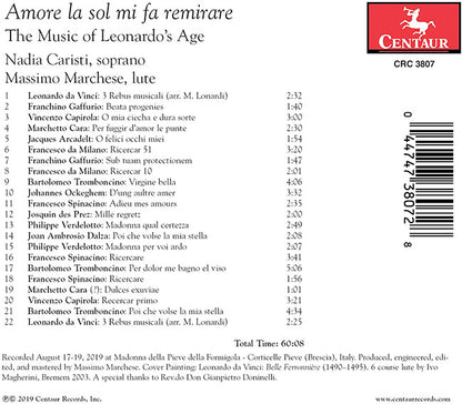 【CD】ナディア・カリスティ（S）＆マッシモ・マルケーゼ（Lt）〈愛だけがそれを思い起こさせ〜レオナルドの時代の音楽〉
