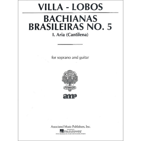 【楽譜】ヴィラ=ロボス：ブラジル風バッハ第5番アリア（歌とＧ）［セゴビア運指］