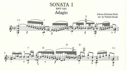 【楽譜】バッハ：ギターのための無伴奏ヴァイオリン・ソナタとパルティータ全曲集／佐々木 忠・編