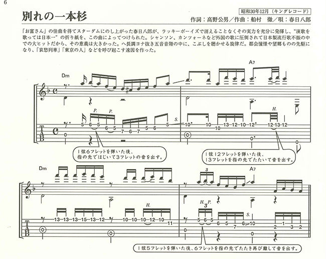 楽譜】独奏ギター名曲選 昭和歌謡〜別れの一本杉〜／長田暁二・解説