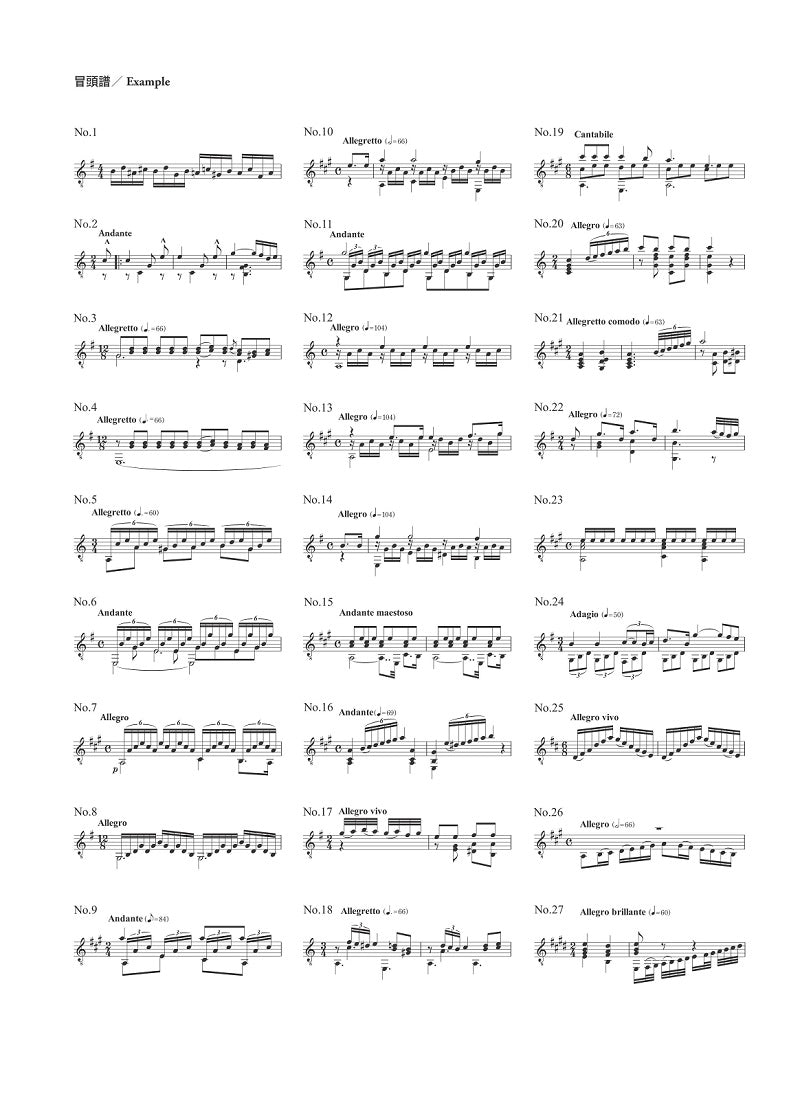 【楽譜】ディオニシオ・アグアド：27の練習曲／永島志基 校訂・運指・解説