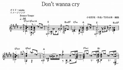 【楽譜】Don’t wanna cry／小室哲哉・作、竹内永和・編