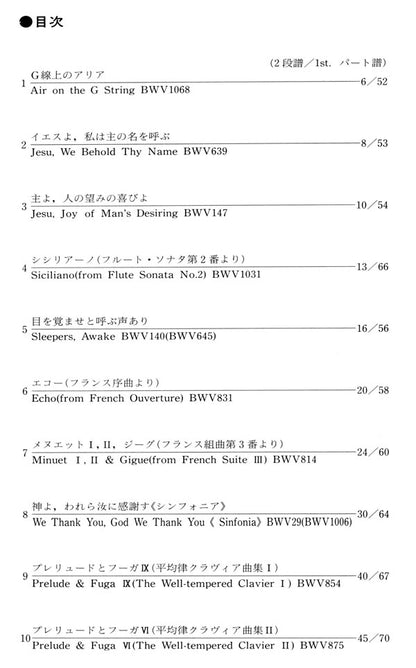 【楽譜】ギター二重奏のためのバッハ名曲選／平倉信行・編