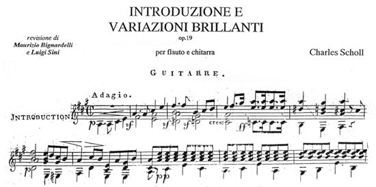 【楽譜】ショール：序奏と華麗な変奏曲Op.9（G&Fl）19世紀の作品