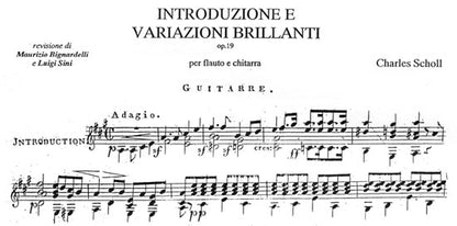 【楽譜】ショール：序奏と華麗な変奏曲Op.9（G&Fl）19世紀の作品