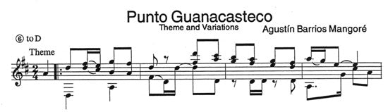 【楽譜】バリオス：コスタリカの主題による変奏曲［ストーヴァー校訂］