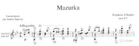 【楽譜】ショパン：マズルカop.63-3［セゴビア編曲］