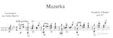 【楽譜】ショパン：マズルカop.63-3［セゴビア編曲］