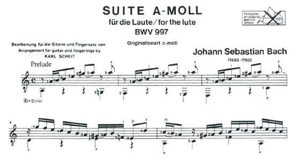 【楽譜】バッハ：リュート組曲第2番 BWV997［シャイト編曲］