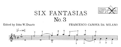 【楽譜】ダ・ミラノ：6つのファンタジア［デュアート編曲］ファンタジア第3，17，30，31，34，35番［キエザ番号］