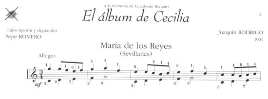 【楽譜】ロドリーゴ：セシリアのアルバム［ペペ・ロメロ編］