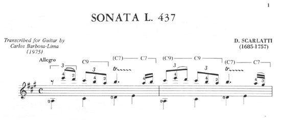 【楽譜】スカルラッティ：3つのソナタ（L.437，430，374）［B=リマ編曲］