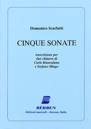 【楽譜】スカルラッティ: 5つのソナタ（2G）［ビアンカラナ＆ミンゴ編曲］K.120, 147, 358, 402, 519。スコアのみ