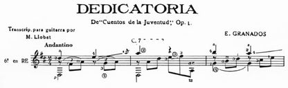 【楽譜】グラナドス：献辞〜若き日の物語Op.1より［リョベート編曲］