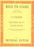 【楽譜】ショパン：マズルカOp.7-1，ワルツOp.34-2（G&Fl）［カントウ編曲］