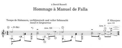 【楽譜】クレンジャンス：ファリャ讃歌Op.118（ラッセルに献呈）