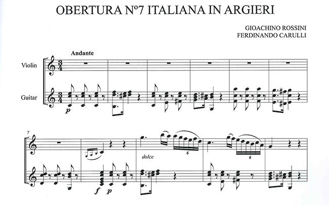 【楽譜】カルッリ：ヴァイオリンとギターのためのロッシーニの序曲より「アルジェのイタリア女」[ガジャルド校訂]