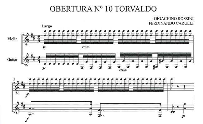 【楽譜】カルッリ：ヴァイオリンとギターのためのロッシーニの序曲より「トルヴァルド」[ガジャルド校訂]