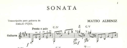【楽譜】マテオ・アルベニス：ソナタ［プジョール・編］