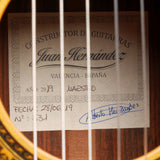 ファン・エルナンデス Juan Hernandez 2019年 Maestro (松・中南米ローズウッド 650mm) スペイン 【中古】 クラシックギター