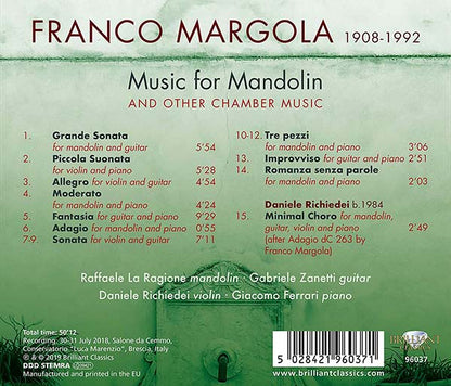 【CD】ラジョーネ（Mand）、ザネッティ（G）、ほか〈マルゴーラ：マンドリンと他の室内音楽作品集〉