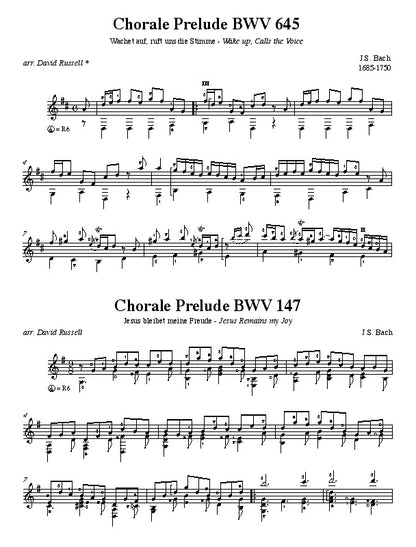 【楽譜】バッハ：2つのコラール前奏曲［ラッセル編］