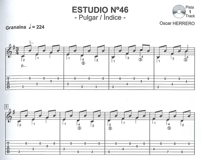 【楽譜】オスカル・エレーロ：フラメンコギターのための12の練習曲〜上級編（タブ譜・CD付き）