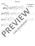 【楽譜】バッハ：ガヴォット・ホ長調BWV1012より［セゴビア編曲］