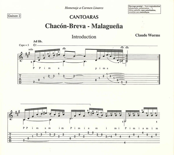 現代ギター | 【楽譜】ウォームス：カンタオーラス〜フラメンコギター