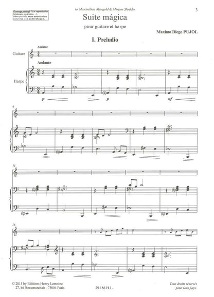 【楽譜】プホール：組曲「魔法」（G&Harp）