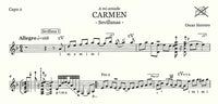 【楽譜】オスカル・エレーロ：カルメン（セビジャーナス）[タブ譜付き]