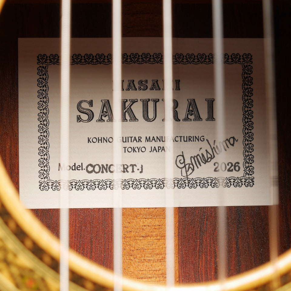 桜井正毅 Masaki Sakurai 2026年 Concert-J (松・マダガスカルローズウッド 650mm) 【新品】 クラシックギター